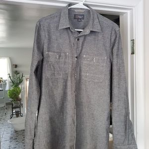 Wallin Bros - Gray/Black Casual Dress Shirt - M